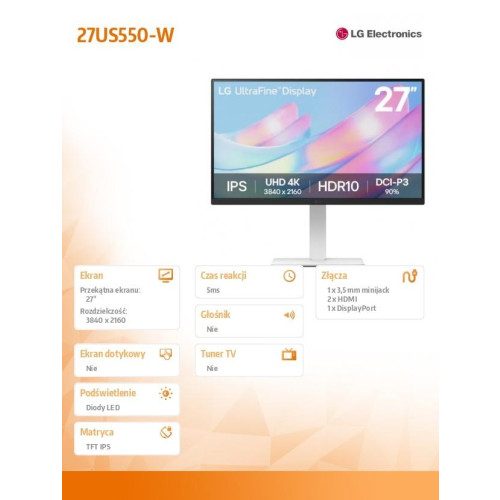 Monitor 27 cali 27US550-W-22428385