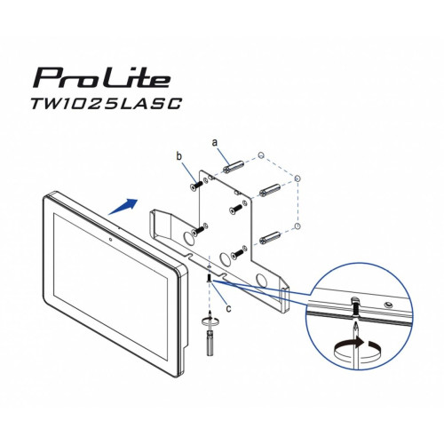 Monitor ProLite 10.1 cala TW1025ALASC-B3PNR,10P.DOT.IPS,WIFI,450 cd/m2,2x2W,3xUSB, RJ45, MICRO, A14, NFC , kamera intern