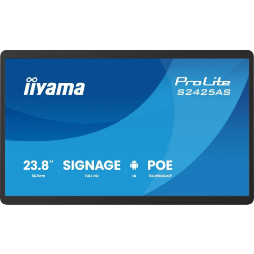 Monitor 23.8 cala ProLite S2425AS-B1 IPS,FHD,A14,24/7,RJ45, iiSignage, WI-FI