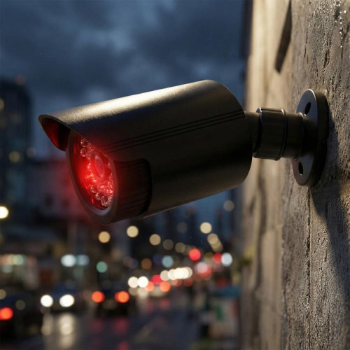 Atrapa kamery tubowej diody IR LED, IR1800 B czarna, zasilanie 2xAA, ABS-22429687