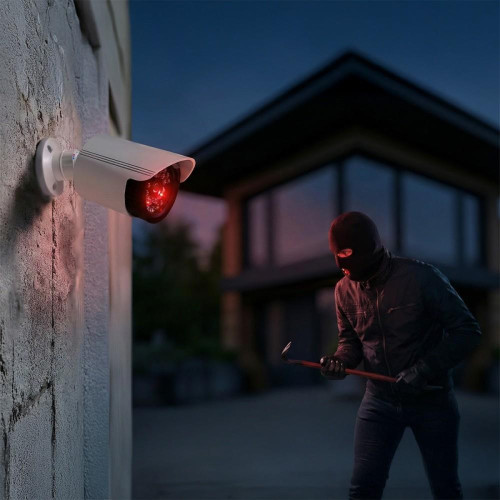 Zestaw dwóch atrap kamer IR1800 WT białe, zasilanie 2xAA, ABS, diody IR LED-22429724