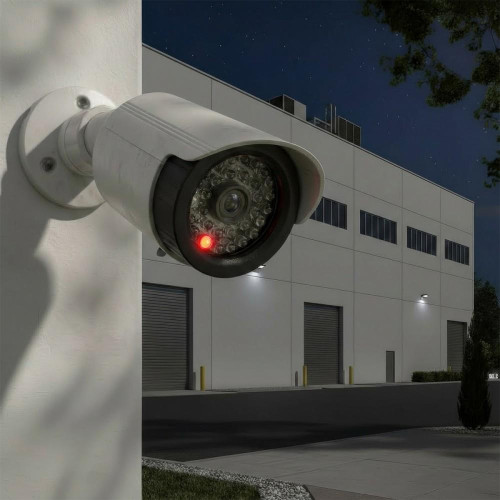 Zestaw dwóch atrap kamer IR1800 WT białe, zasilanie 2xAA, ABS, diody IR LED-22429725