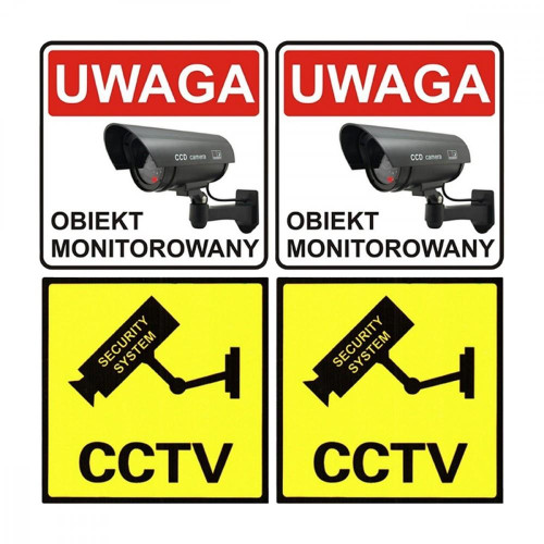 Zestaw dwóch atrap kamer IR1800 WT białe, zasilanie 2xAA, ABS, diody IR LED-22429729