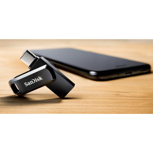 Pendrive SanDisk Ultra Dual GO SDDDC3-064G-G46 (64GB; USB 3.0, USB-C; kolor czarny)-22446959