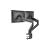 Ramię biurkowe podwójne z zaciskiem 2xLCD z sprężyną gazową max. 2x35