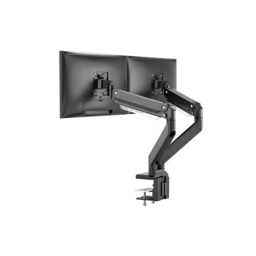 Ramię biurkowe podwójne z zaciskiem 2xLCD z sprężyną gazową max. 2x35