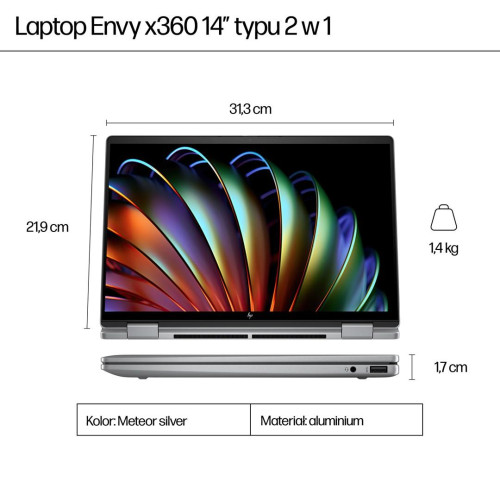 HP Envy x360 14-fa0016nw Ryzen 7 8840HS 14