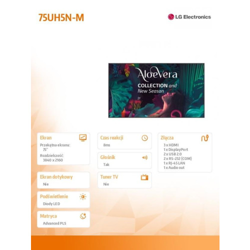 Monitor wielkoformatowy 75UH5N-M UHD IPS 75 cali 500cd/m2 24/7-22630423
