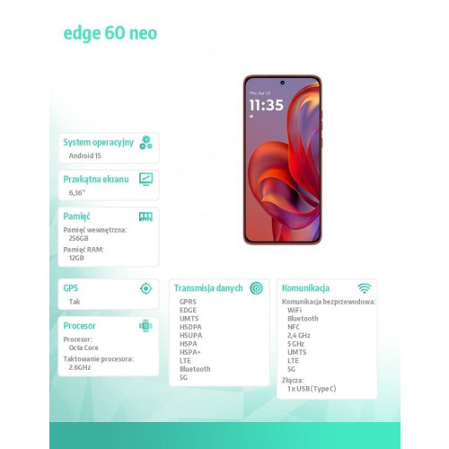 Smartfon edge 60 neo Poinciana (czerwony)-22631053