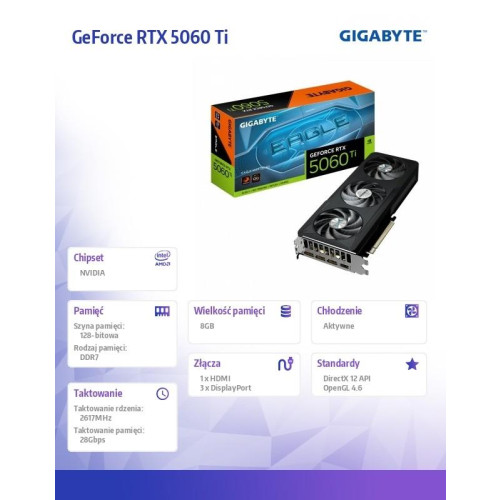 Karta graficzna GeForce RTX 5060 Ti EAGLE MAX OC 128BIT GDDR7 HDMI/3DP-22631776