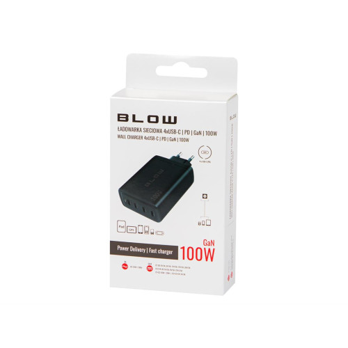 BLOW ŁADOWARKA SIECIOWA GNIAZDO USB-CX4 PD 100W GAN CZARNA-22648901