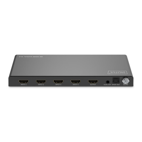Przełącznik HDMI 4x1, 8K/60Hz (4:4:4) z HDR, 48 Gbps, HDCP 2.3, Toslink / Stereo, EDID-22873267