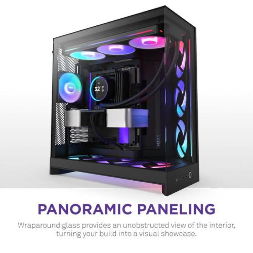 NZXT OBUDOWA H9 FLOW RGB+ MIDI TOWER Z OKNEM CZARNA-22881001