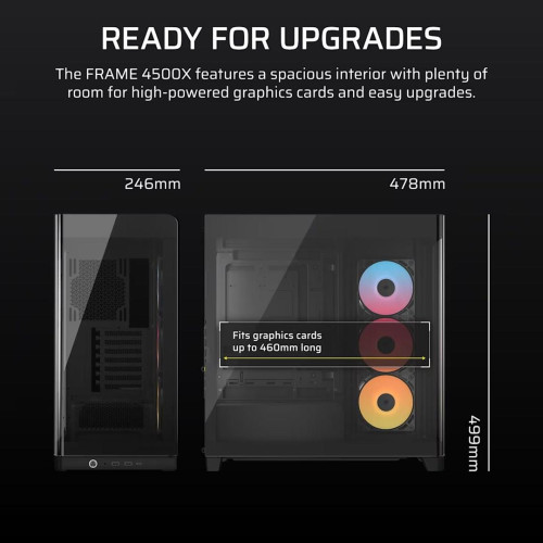 Obudowa Corsair FRAME 4500X RS-R ARGB Tempered Glass Mid-Tower, Black-22881068