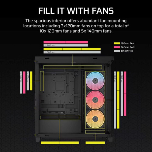 Obudowa Corsair FRAME 4500X LX-R RGB Tempered Glass Mid-Tower, Black-22881092