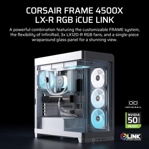 Obudowa Corsair FRAME 4500X LX-R RGB Tempered Glass Mid-Tower, White-22881097