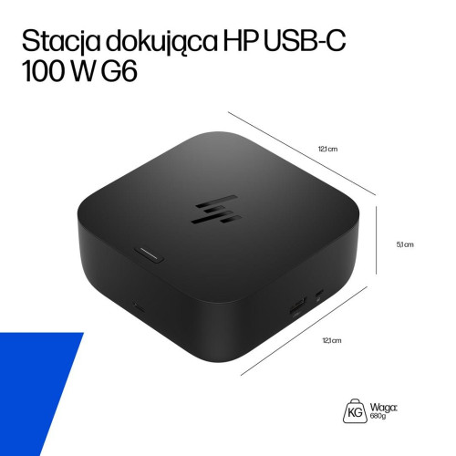 Stacja dokująca + zasilacz HP USB-C Dock G6 100W czarna 9X3V1UT#ABB-22926536
