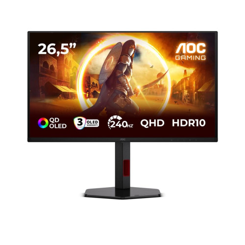 AOC G4 Q27G4ZDR monitor komputerowy 67,3 cm (26.5") 2560 x 1440 px Quad HD QD-OLED Czarny, Czerwony