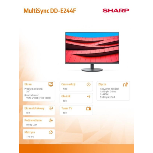 Monitor MultiSync DD-E244F 24 cale czarny-22954547