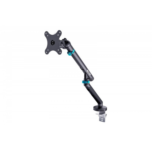 Ramię biurkowe pojedyncze z zaciskiem i sprężyną mechaniczną 1x LCD max. 35" 10kg, VESA: 75x75, 100x100, czarne