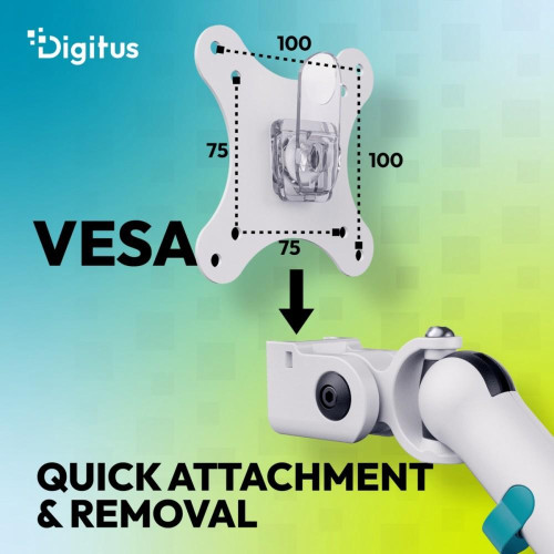 Ramię biurkowe pojedyncze z zaciskiem i sprężyną mechaniczną 1x LCD max. 35