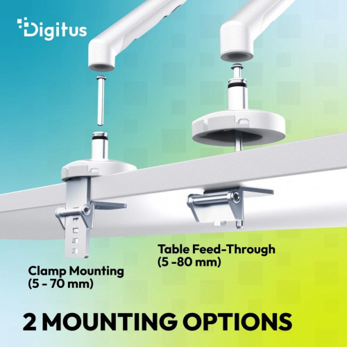 Ramię biurkowe pojedyncze z zaciskiem i sprężyną mechaniczną 1x LCD max. 35