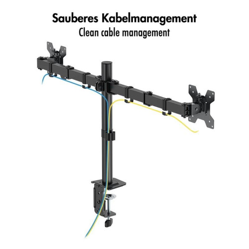 Uchwyt do monitora 2x 17-32',10kg max na ramie-22962860