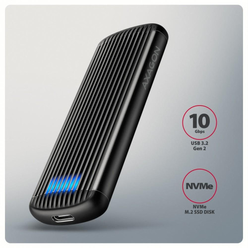 EEM2-SC Obudowa zewnętrzna aluminiowa bezśrubowa USB-C 3.2 Gen 2 10Gbps - M.2 NVMe SSD, długość 30 do 80 mm szary-2