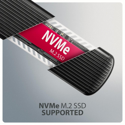 EEM2-SC Obudowa zewnętrzna aluminiowa bezśrubowa USB-C 3.2 Gen 2 10Gbps - M.2 NVMe SSD, długość 30 do 80 mm szary-2