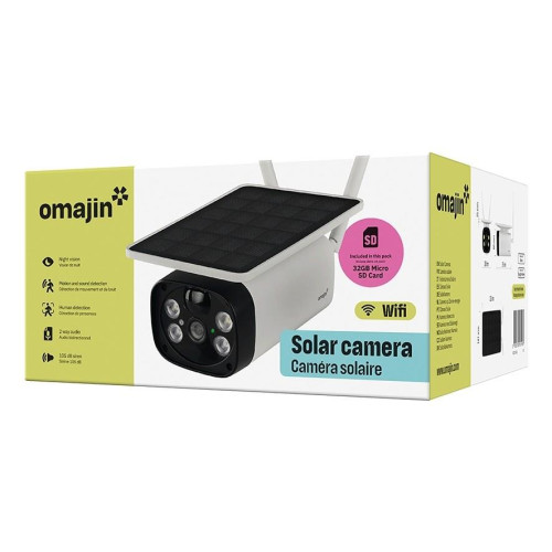 Bezprzewodowa kamera bezpieczeństwa OMAJIN OSC-01-EU solarna Biały, Czarny-22979725