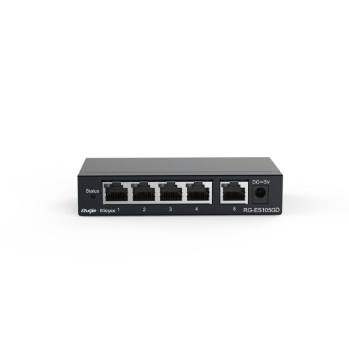 Ruijie Networks RG-ES105GD przełącznik sieciowy Nie zarządzany Gigabit Ethernet (10/100/1000) Czarny-22987931