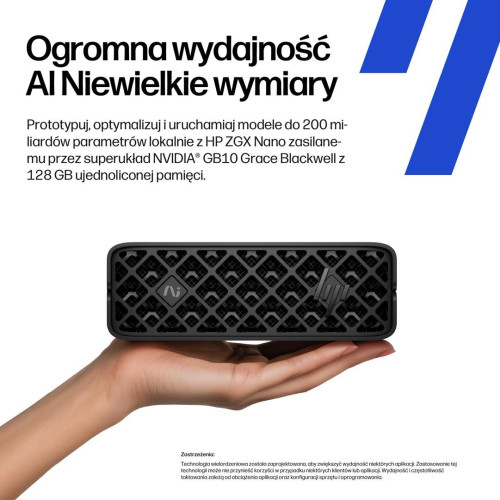 HP ZGX Nano G1n AI GB10 128 GB LPDDR5x-SDRAM 4 TB SSD Linux Mini PC Stanowisko AI Workstation, AI PC Czarny-22990531