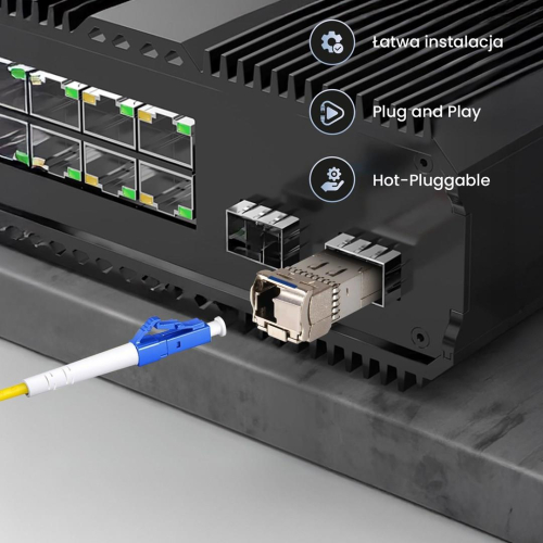 Extralink SFP+ 10G | Moduł SFP+ WDM | 10Gbps 1270/1330nm, single mode, 20km, LC, DOM, para, dedykowany dla HP/ARUBA-229