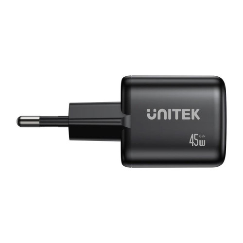 UNITEK ŁADOW. SIECIOWA 2X GAN 45W, 2XUSB-C PD 3.0, QC, CZARNA-22992221