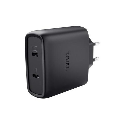 Ładowarka TRUST czarna MAXO GaN 65W 2x USB-C
