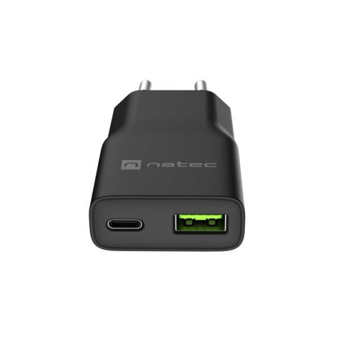 NATEC ŁADOWARKA SIECIOWA RIBERA GAN SLIM 1X USB-A + 1X USB-C 20W CZARNA-22992253