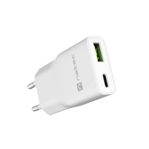 NATEC ŁADOWARKA SIECIOWA RIBERA GAN SLIM USB-A USB-C 20W BIAŁA-22992260