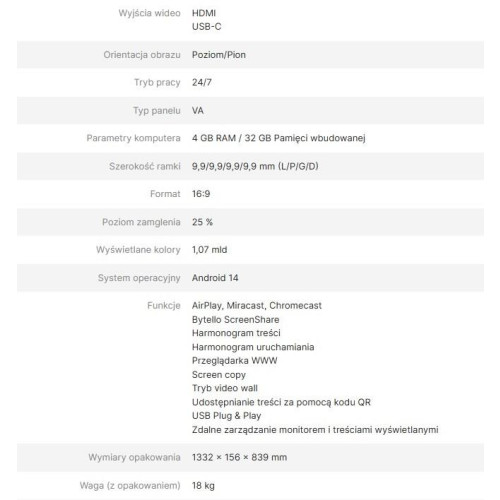 AVTEK MONITOR INFORMACYJNY DS2 55
