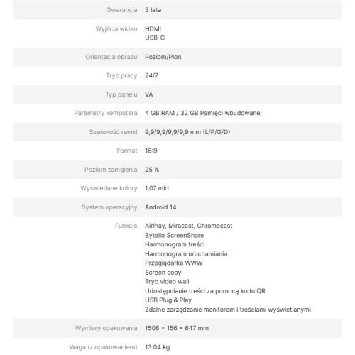 AVTEK MONITOR INFORMACYJNY DS2 43