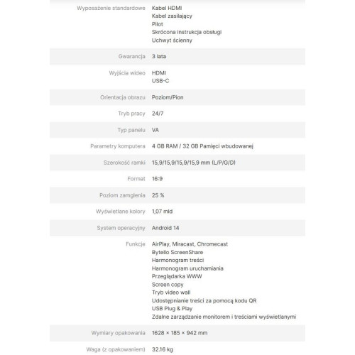 AVTEK MONITOR INFORMACYJNY DS2 65