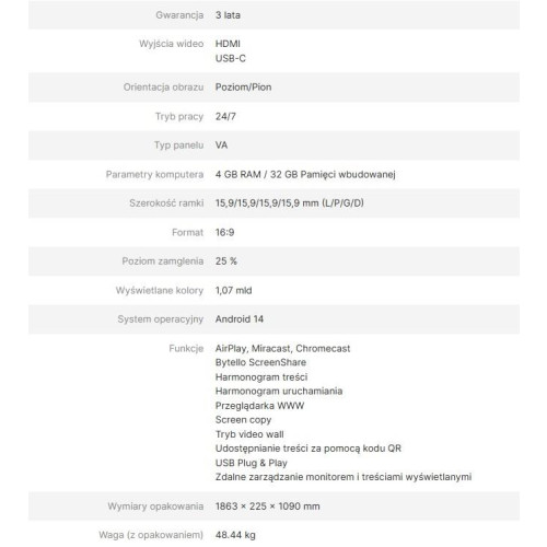 AVTEK MONITOR INFORMACYJNY DS2 75