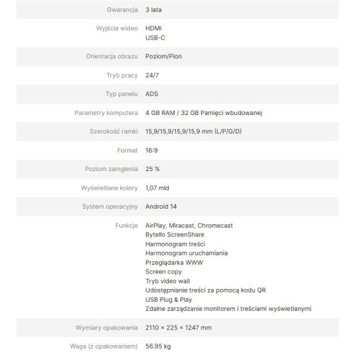 AVTEK MONITOR INFORMACYJNY DS2 86