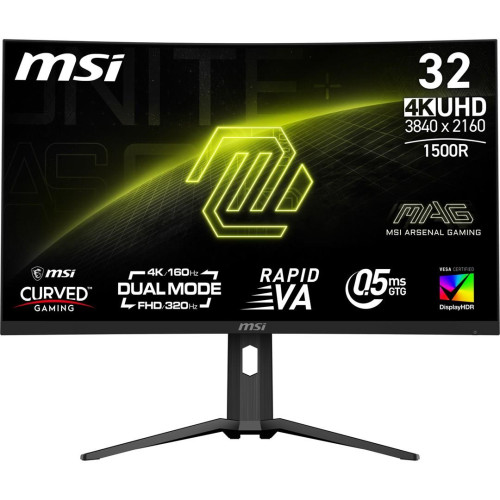 MSI MAG 321CUPDF monitor komputerowy 80 cm (31.5") 3840 x 2160 px 4K Ultra HD LCD Czarny