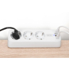 Digitus 3-drożna biurowa listwa zasilająca z 2 złączami USB-A i 1 złączem USB-C, biała-23061134