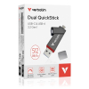Verbatim Dual QuickStick pamięć USB 512 GB USB Type-A / USB Type-C 3.2 Gen 1 (3.1 Gen 1) Szary-23074106