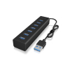 ICY BOX IB-HUB1700-U3 USB 3.2 Gen 1 (3.1 Gen 1) Type-A 5000 Mbit/s Czarny-23074861