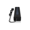 ICY BOX IB-HUB1700-U3 USB 3.2 Gen 1 (3.1 Gen 1) Type-A 5000 Mbit/s Czarny-23074862