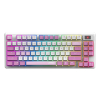 MSI FORGE GK600 TKL WIRELESS VIOLET klawiatura Gaming USB + Bluetooth QWERTY Hiszpański Różowy, Fioletowy, Biały