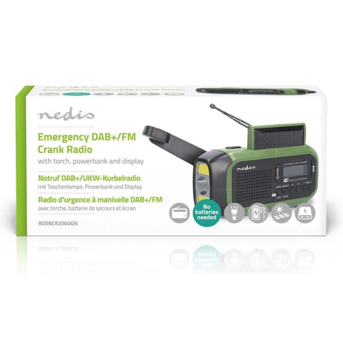 Nedis RDDBCR2000GN radio Przenośny Cyfrowy Czarny, Zielony-23003519