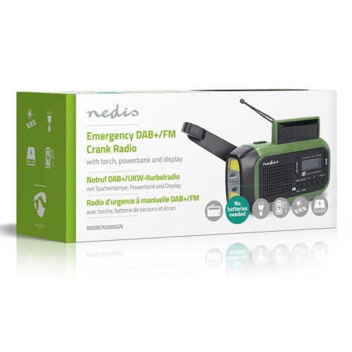 Nedis RDDBCR2000GN radio Przenośny Cyfrowy Czarny, Zielony-23003521
